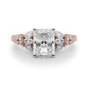 Noble Sidestone Round Diamond Engagement Ring in 10K/14K gold and platinum with certified lab-grown or natural diamonds