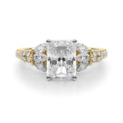 Noble Sidestone Round Diamond Engagement Ring in 10K/14K gold and platinum with certified lab-grown or natural diamonds