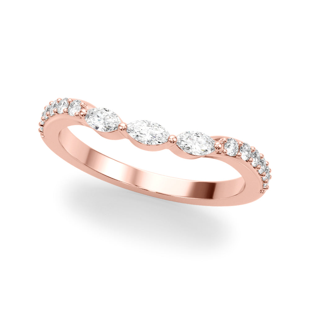 Refined Half Round Diamond Gold Look Half Eternity Ring in Gold & Platinum