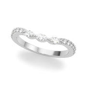 Refined Half Round Diamond Gold Look Half Eternity Ring in Gold & Platinum