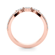 Refined Half Round Diamond Gold Look Half Eternity Ring in Gold & Platinum
