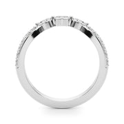 Refined Half Round Diamond Gold Look Half Eternity Ring in Gold & Platinum