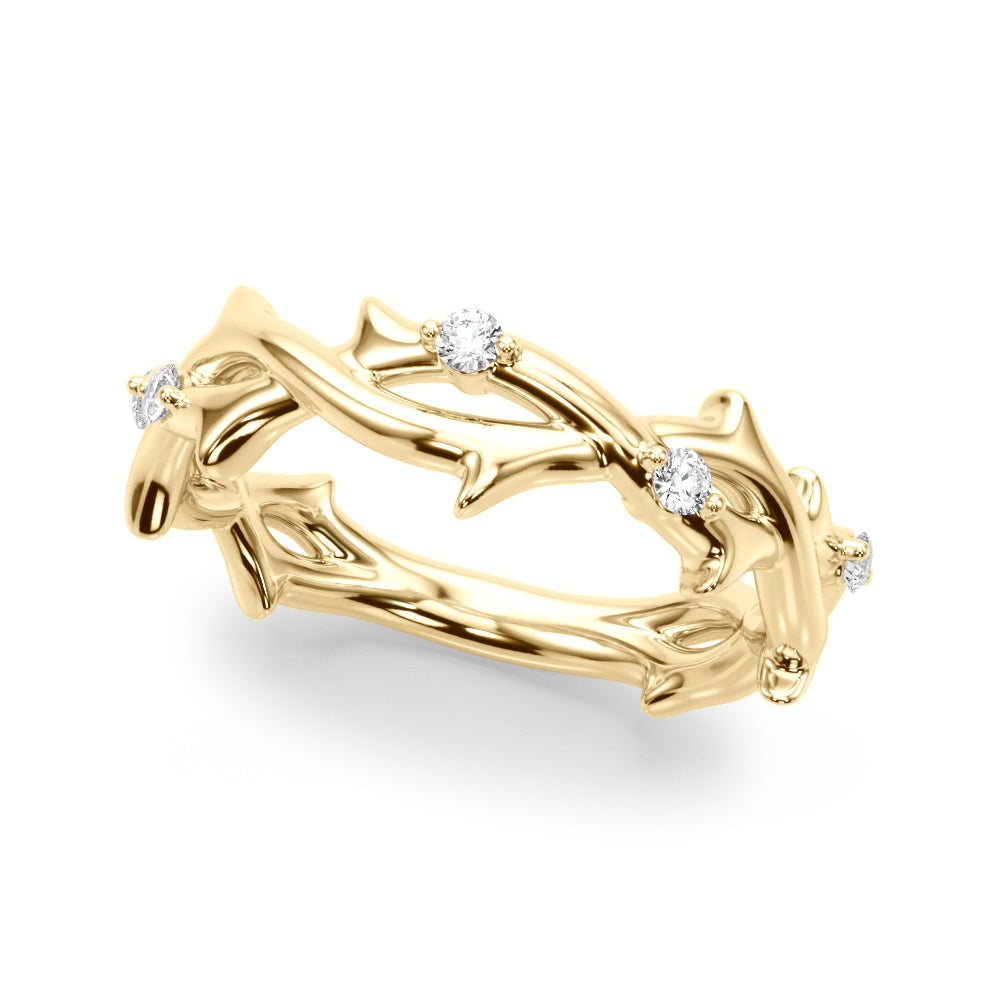 Half Round Diamond Gold Smooth Set Half Eternity Ring in 10K/14K gold and platinum with certified lab-grown or natural diamonds