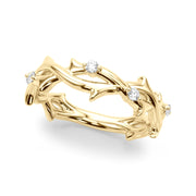 Half Round Diamond Gold Smooth Set Half Eternity Ring in 10K/14K gold and platinum with certified lab-grown or natural diamonds