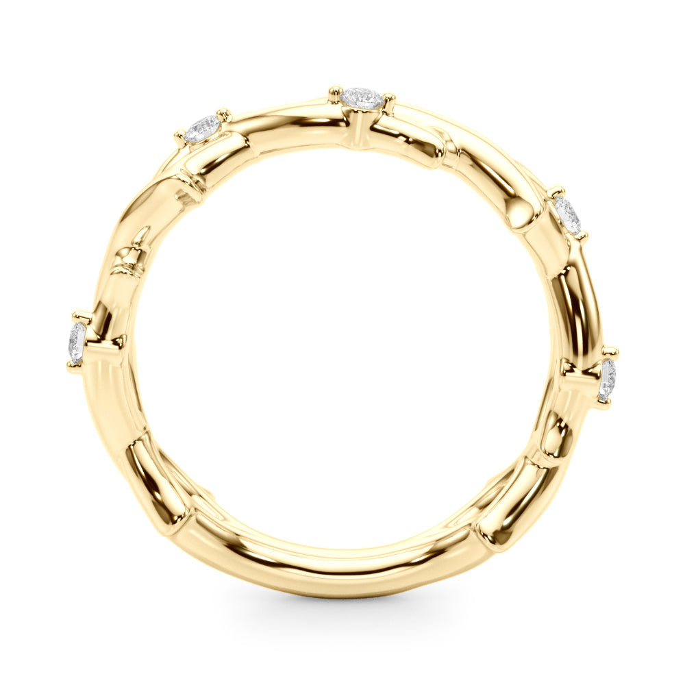 Half Round Diamond Gold Smooth Set Half Eternity Ring in Gold & Platinum
