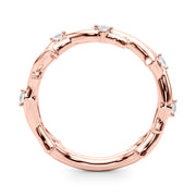 Half Round Diamond Gold Smooth Set Half Eternity Ring in Gold & Platinum