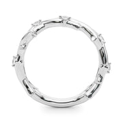 Half Round Diamond Gold Smooth Set Half Eternity Ring in Gold & Platinum