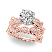 Brilliant Sidestone Round Diamond Engagement Ring in 10K/14K gold and platinum with certified lab-grown or natural diamonds