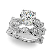 Brilliant Sidestone Round Diamond Engagement Ring in 10K/14K gold and platinum with certified lab-grown or natural diamonds