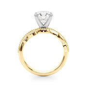 Brilliant Sidestone Round Diamond Engagement Ring in 10K/14K gold and platinum with certified lab-grown or natural diamonds
