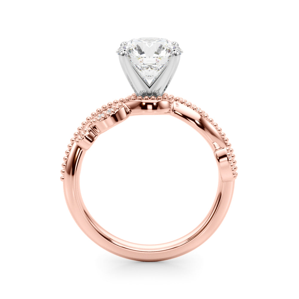 Brilliant Sidestone Round Diamond Engagement Ring in 10K/14K gold and platinum with certified lab-grown or natural diamonds