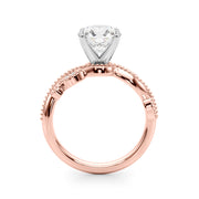 Brilliant Sidestone Round Diamond Engagement Ring in 10K/14K gold and platinum with certified lab-grown or natural diamonds