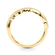 Twisting Milgrain Half Eternity Ring in Gold & Platinum