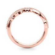 Twisting Milgrain Half Eternity Ring in Gold & Platinum