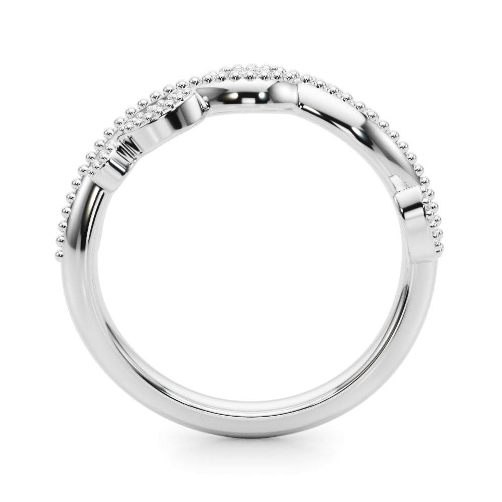 Twisting Milgrain Half Eternity Ring in Gold & Platinum