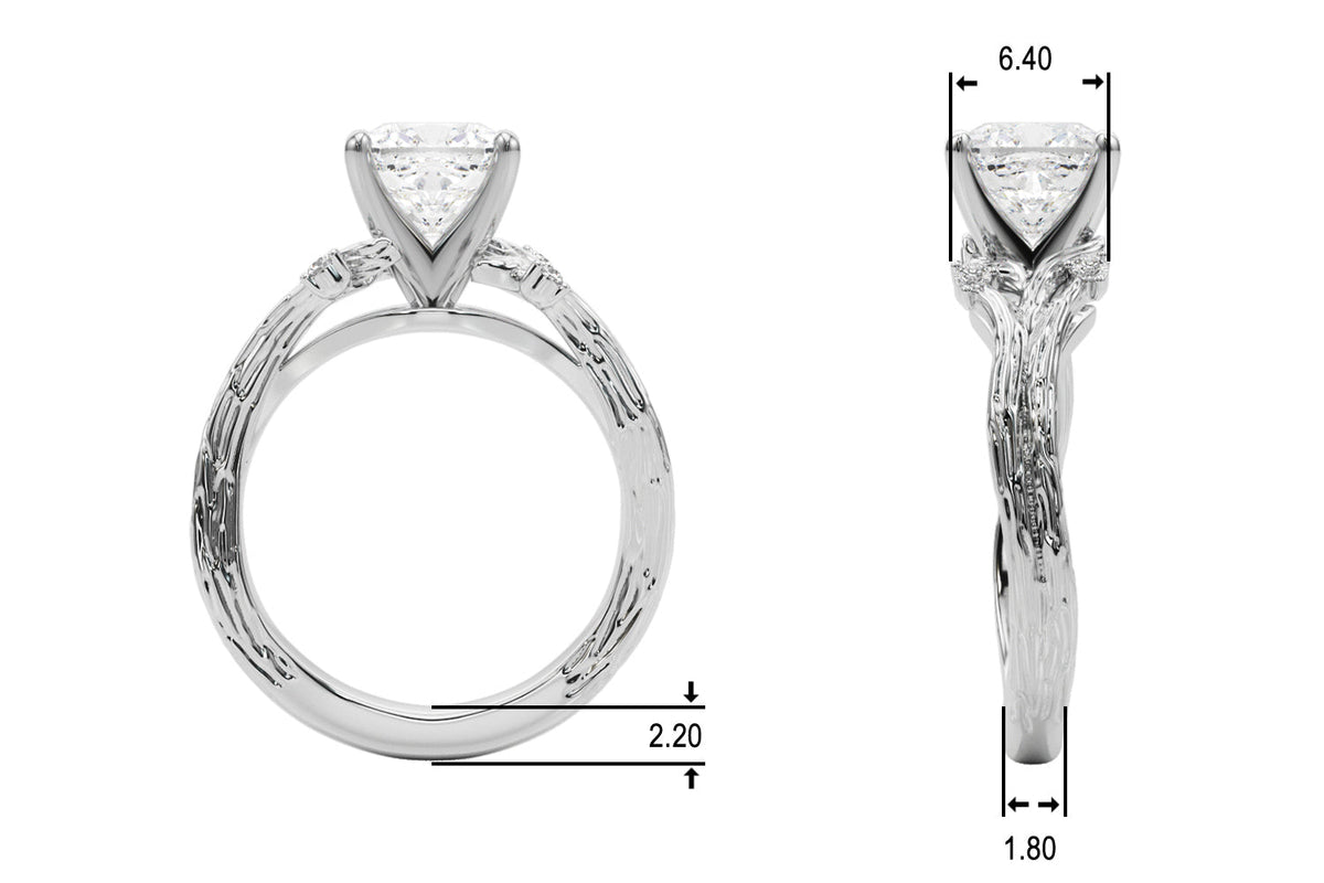 Majestic Sidestone Round Diamond Engagement Ring in 10K/14K gold and platinum with certified lab-grown or natural diamonds
