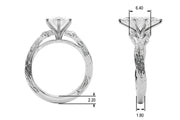 Majestic Sidestone Round Diamond Engagement Ring in 10K/14K gold and platinum with certified lab-grown or natural diamonds