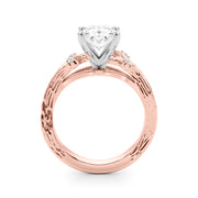 Majestic Sidestone Round Diamond Engagement Ring in 10K/14K gold and platinum with certified lab-grown or natural diamonds