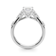 Sculpted Ov Center Round Diamond Engagement Ring â€” 10K/14K Gold & Platinum