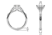 Sculpted Ov Center Round Diamond Engagement Ring â€” 10K/14K Gold & Platinum