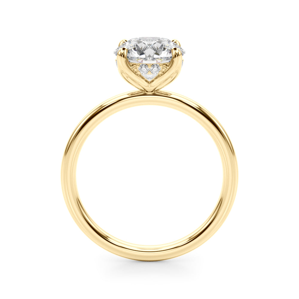 Radiant Hidden Halo Ov Engagement Ring Round Diamond Engagement Ring â€” 10K/14K Gold & Platinum