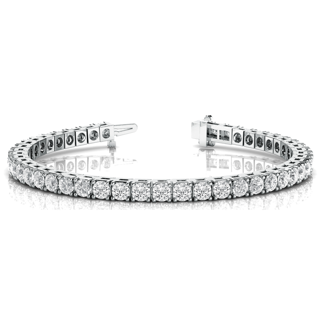 Delicate Round Cut Lab Grown Diamond Tennis Bracelet for Women in Gold & | 10K & 14K Gold, Platinum