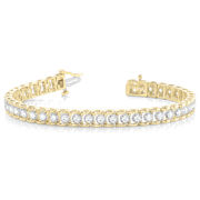 Round Cut Prong Set Diamond Tennis Bracelet / and in 10K/14K gold and platinum with certified lab-grown or natural diamonds