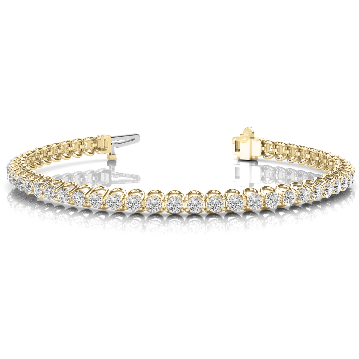 Round Diamond Tennis Bracelet in 10K/14K gold and platinum with certified lab-grown or natural diamonds