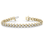 Milgrain Prong Set Round Cut Diamond Tennis Bracelet for Women in Gold & in 10K/14K gold and platinum with certified lab-grown or natural diamonds