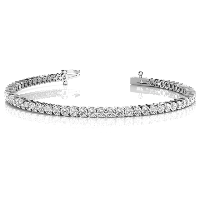 Premium Tennis Bracelet in Round Cut Lab Grown Diamond / & | 10K & 14K Gold, Platinum