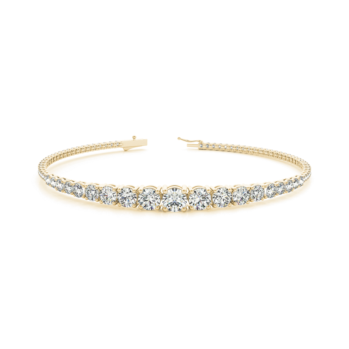 Graduated Round Diamond Tennis Bracelet or in 10K/14K gold and platinum with certified lab-grown or natural diamonds