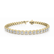 Cushion-Link Diamond Tennis Bracelet in 10K/14K gold and platinum with certified lab-grown or natural diamonds