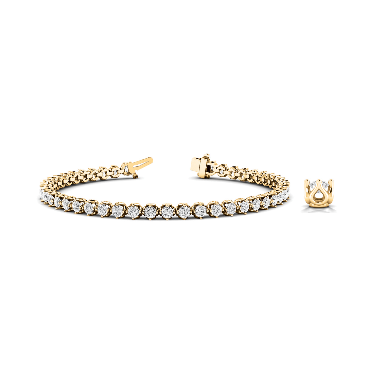 Classic Lab Grown Or Natural Round Cut Diamond Tennis Bracelet in 10K/14K gold and platinum with certified lab-grown or natural diamonds