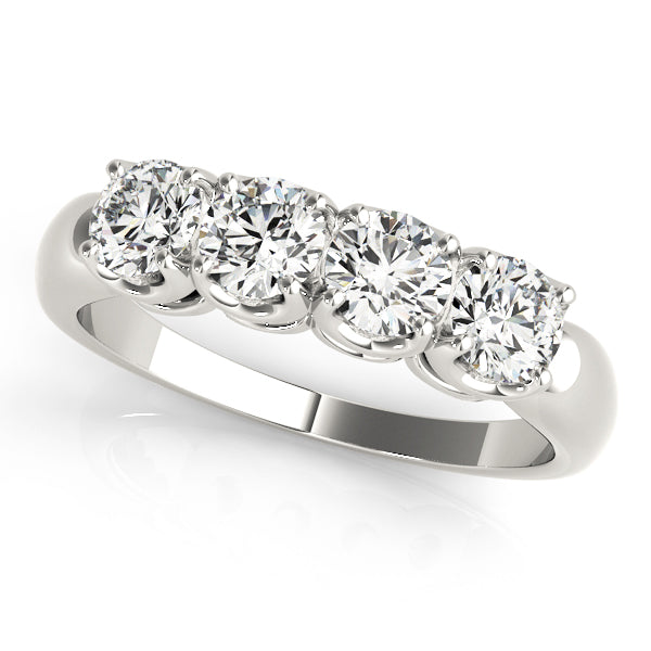 4-Stone Half Eternity Ring in 10K/14K gold and platinum with certified lab-grown or natural diamonds