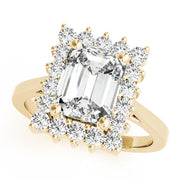 Regal Color Rings Emerald Diamond Engagement Ring in 10K/14K gold and platinum with certified lab-grown or natural diamonds