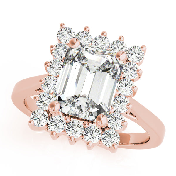 Regal Color Rings Emerald Diamond Engagement Ring in 10K/14K gold and platinum with certified lab-grown or natural diamonds