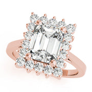Regal Color Rings Emerald Diamond Engagement Ring in 10K/14K gold and platinum with certified lab-grown or natural diamonds