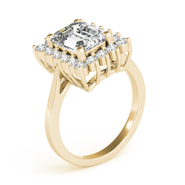 Regal Color Rings Emerald Diamond Engagement Ring in 10K/14K gold and platinum with certified lab-grown or natural diamonds