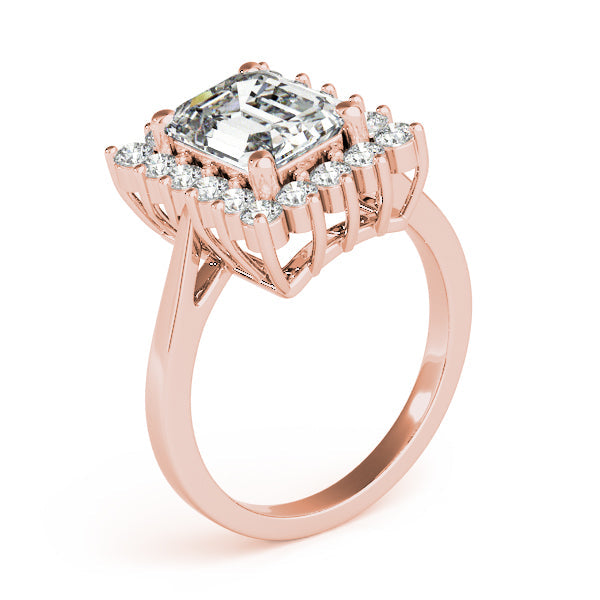 Regal Color Rings Emerald Diamond Engagement Ring in 10K/14K gold and platinum with certified lab-grown or natural diamonds