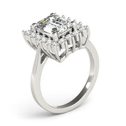 Regal Color Rings Emerald Diamond Engagement Ring in 10K/14K gold and platinum with certified lab-grown or natural diamonds