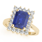 Regal Color Rings Emerald Diamond Engagement Ring in 10K/14K gold and platinum with certified lab-grown or natural diamonds