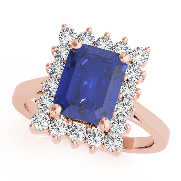 Regal Color Rings Emerald Diamond Engagement Ring in 10K/14K gold and platinum with certified lab-grown or natural diamonds