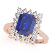 Regal Color Rings Emerald Diamond Engagement Ring in 10K/14K gold and platinum with certified lab-grown or natural diamonds