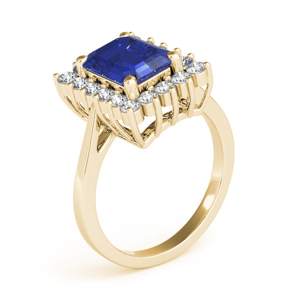 Regal Color Rings Emerald Diamond Engagement Ring in 10K/14K gold and platinum with certified lab-grown or natural diamonds