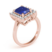 Regal Color Rings Emerald Diamond Engagement Ring in 10K/14K gold and platinum with certified lab-grown or natural diamonds