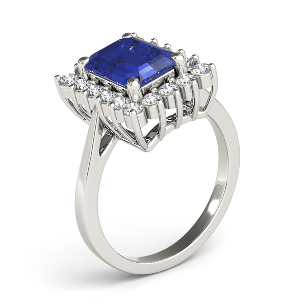 Regal Color Rings Emerald Diamond Engagement Ring in 10K/14K gold and platinum with certified lab-grown or natural diamonds