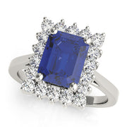 Regal Color Rings Emerald Diamond Engagement Ring in 10K/14K gold and platinum with certified lab-grown or natural diamonds