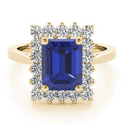 Regal Color Rings Emerald Diamond Engagement Ring in 10K/14K gold and platinum with certified lab-grown or natural diamonds