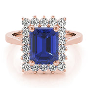 Regal Color Rings Emerald Diamond Engagement Ring in 10K/14K gold and platinum with certified lab-grown or natural diamonds
