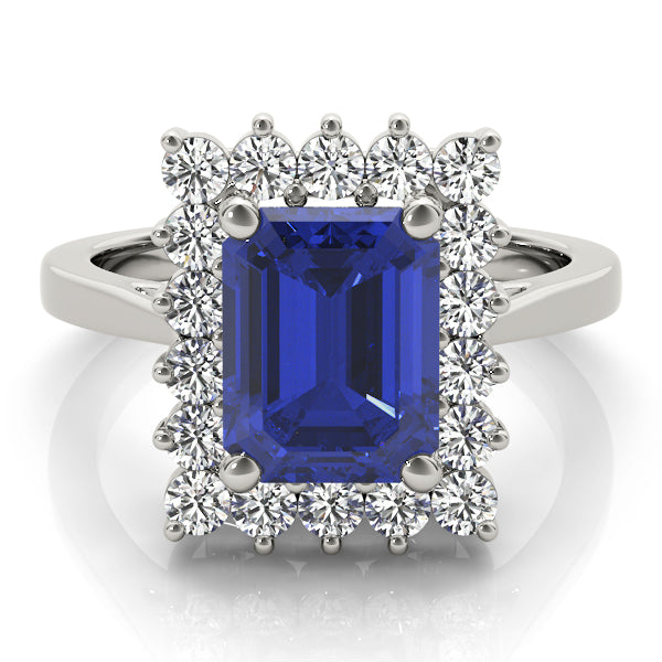 Regal Color Rings Emerald Diamond Engagement Ring in 10K/14K gold and platinum with certified lab-grown or natural diamonds